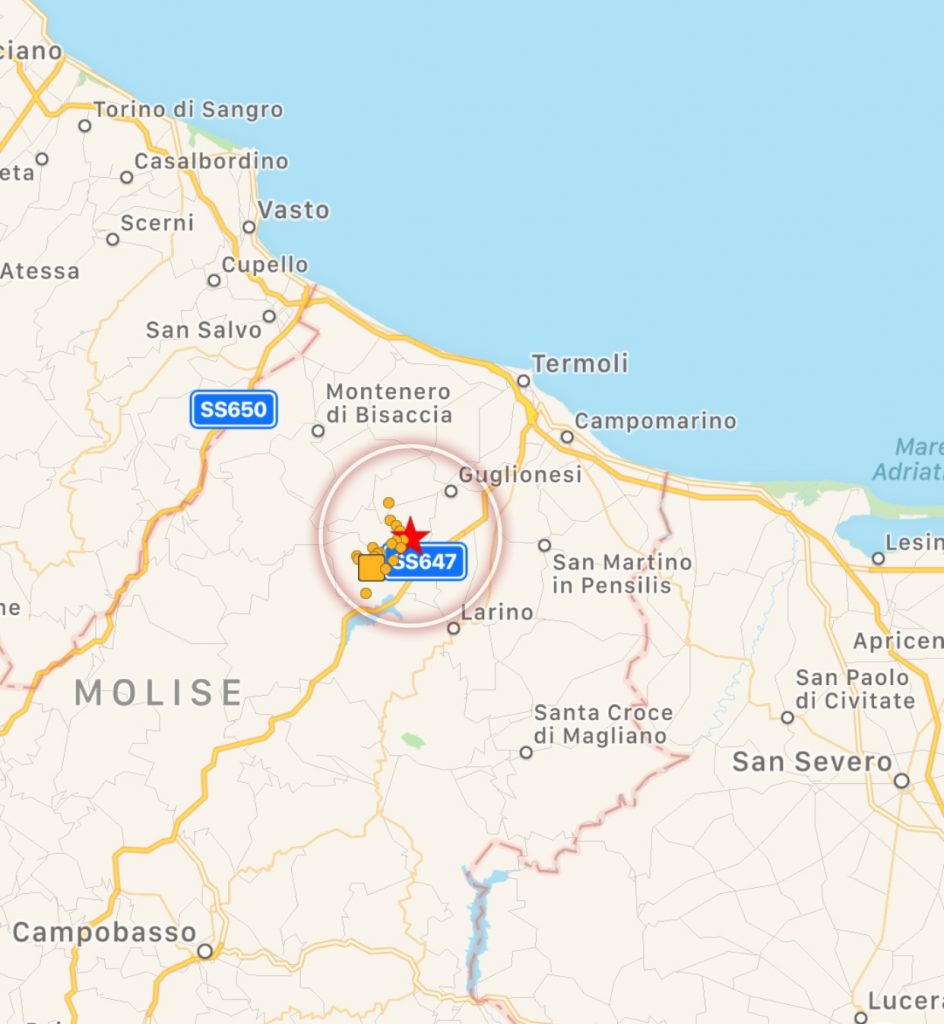 terremoto molise oggi