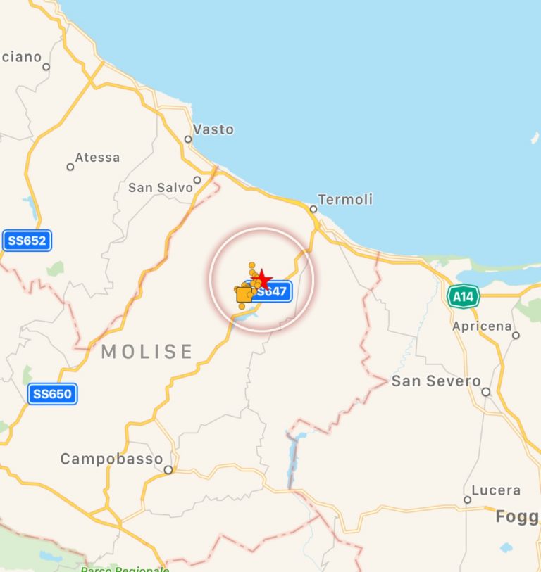 terremoto molise oggi