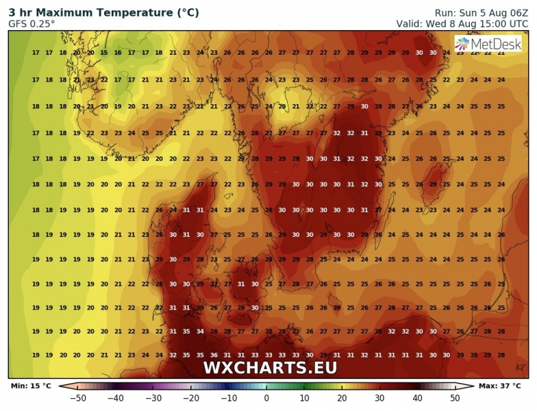 previsioni meteo europa 6-12 agosto 2018