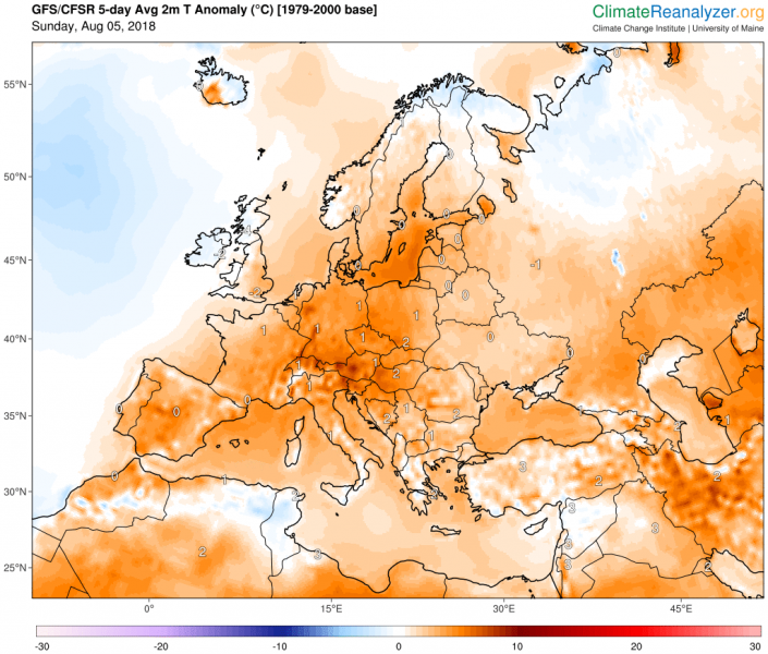 previsioni meteo europa 6-12 agosto 2018