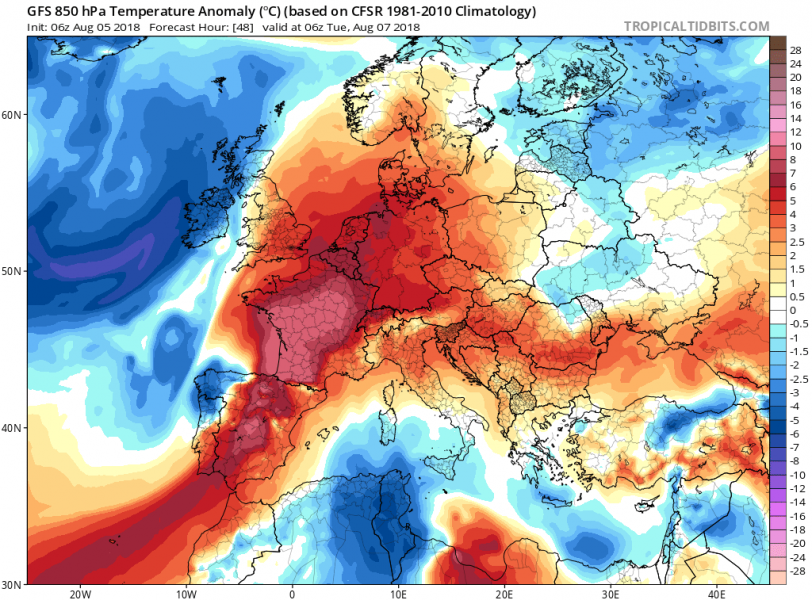 previsioni meteo europa 6-12 agosto 2018