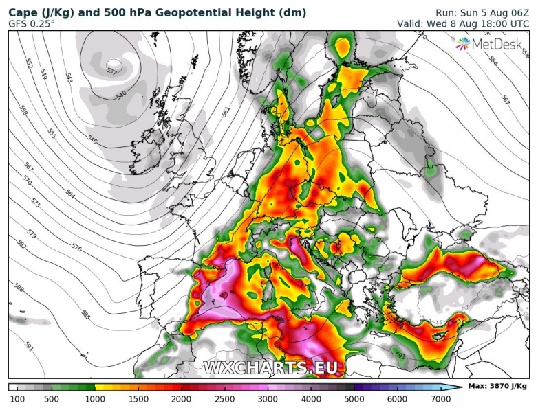 previsioni meteo europa 6-12 agosto 2018