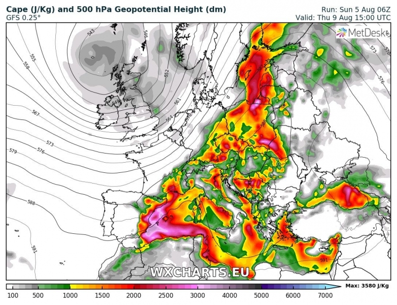 previsioni meteo europa 6-12 agosto 2018