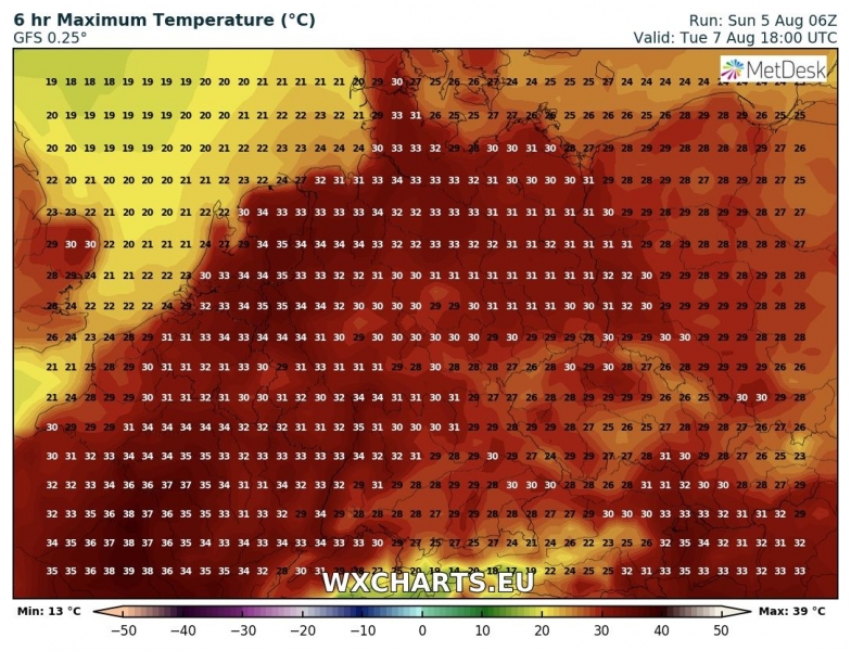 previsioni meteo europa 6-12 agosto 2018