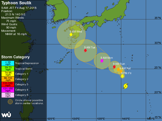 tempesta tropicale soulik giappone