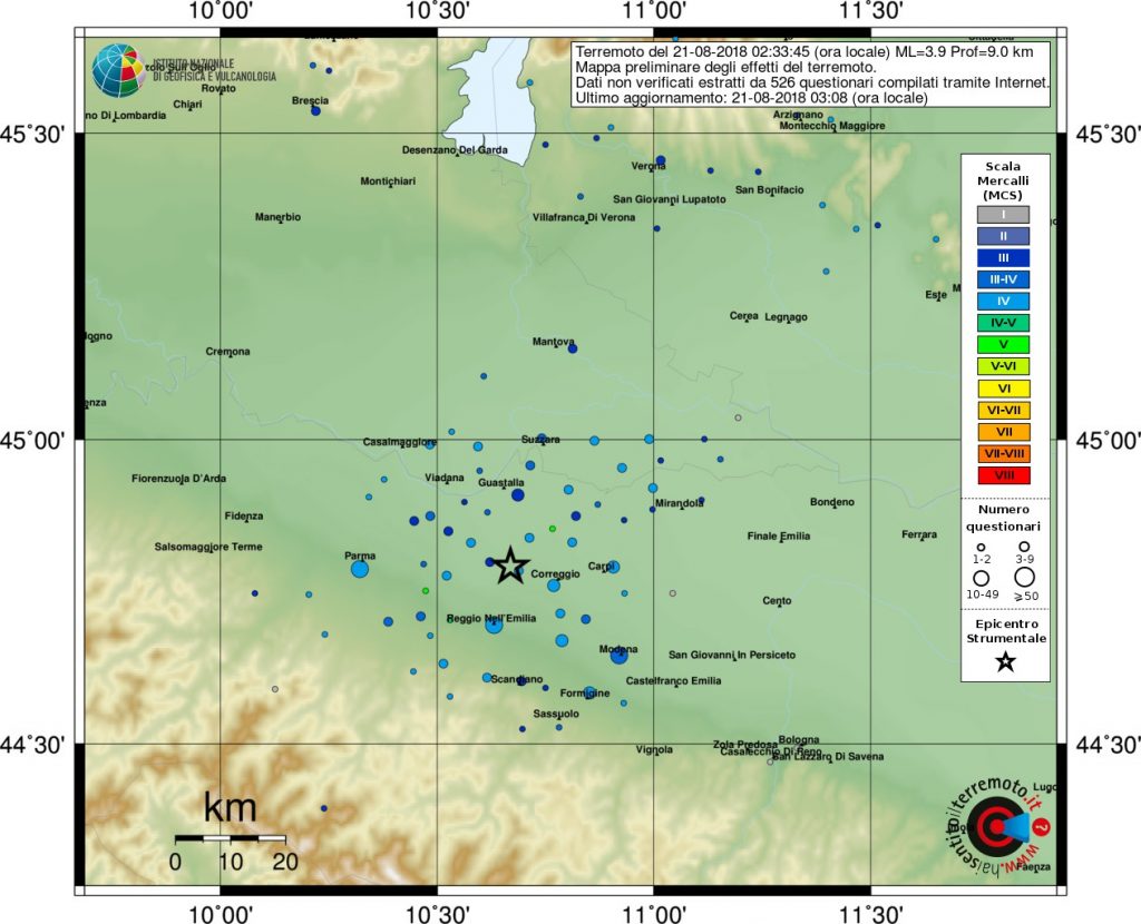 terremoto emilia veneto lombardia oggi