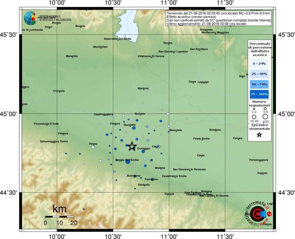 terremoto emilia veneto lombardia oggi