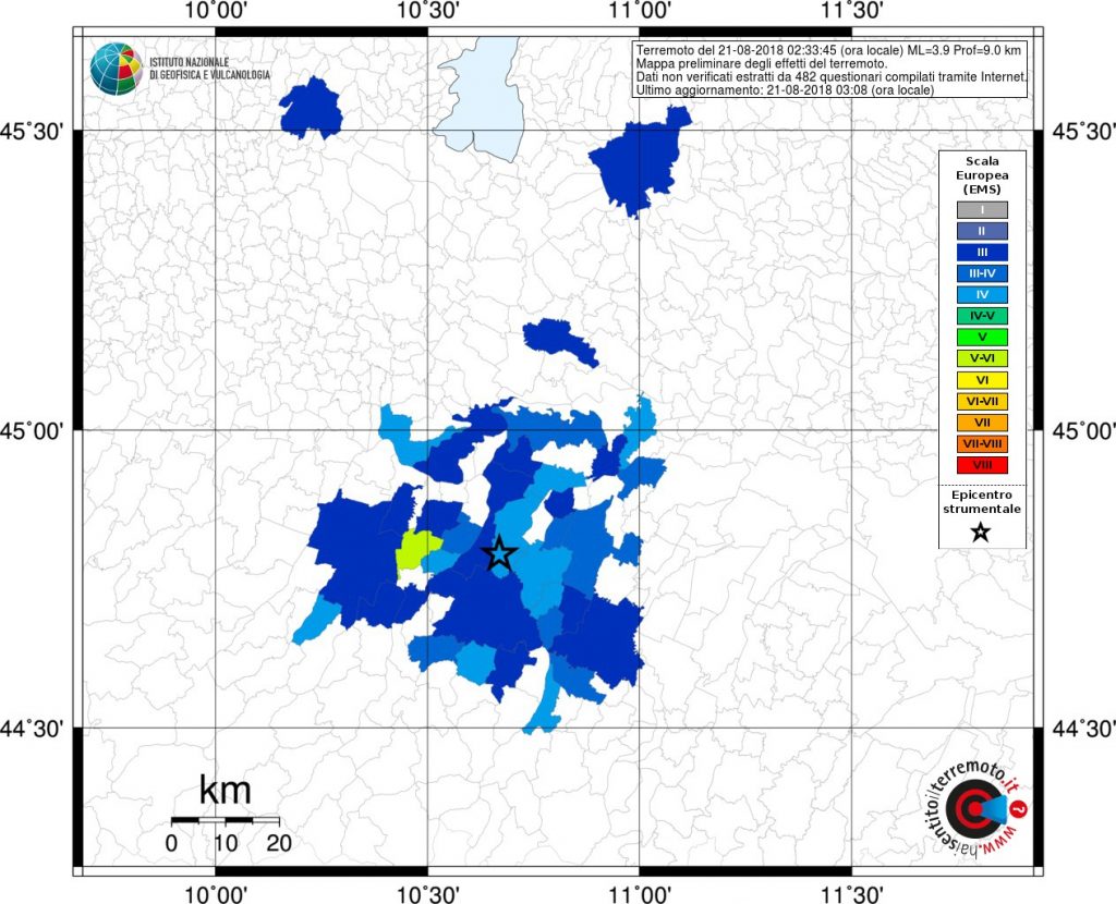 terremoto emilia veneto lombardia oggi