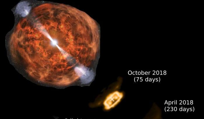 La fusione delle due stelle di neutroni