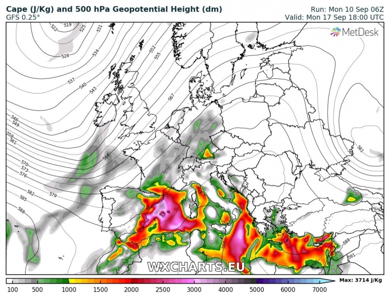 previsioni meteo europa 18 settembre CAPE