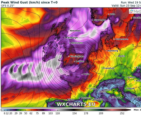 tempesta regno unito irlanda 23 settembre venti massimi