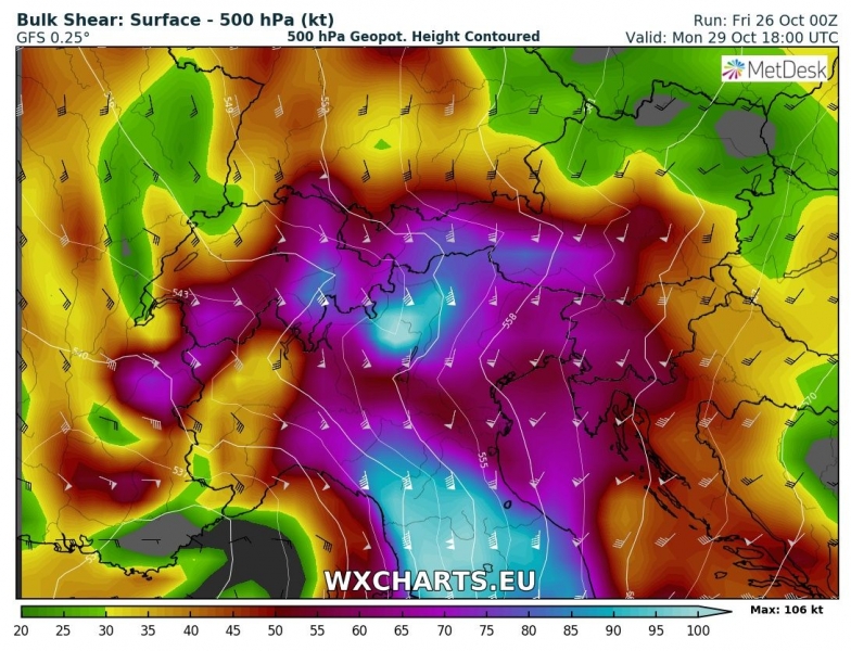 allerta meteo italia 29 ottobre venti