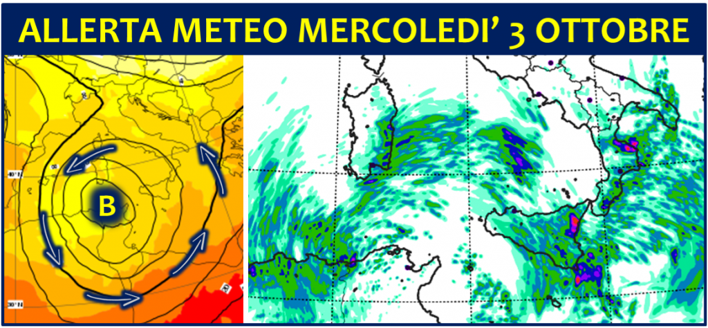 allerta meteo italia 3 ottobre 2018