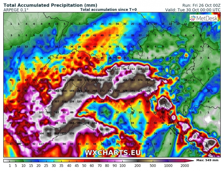 allerta meteo italia 30 ottobre precipitazioni totali