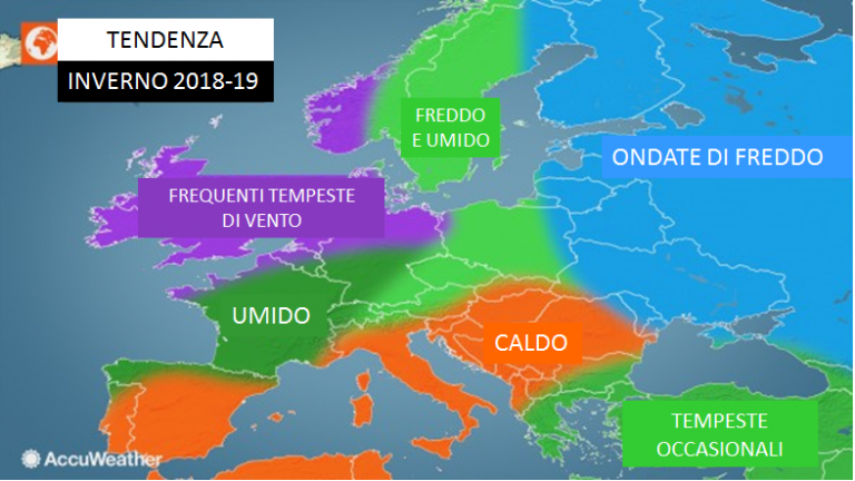 previsioni meteo inverno europa 2018-2019