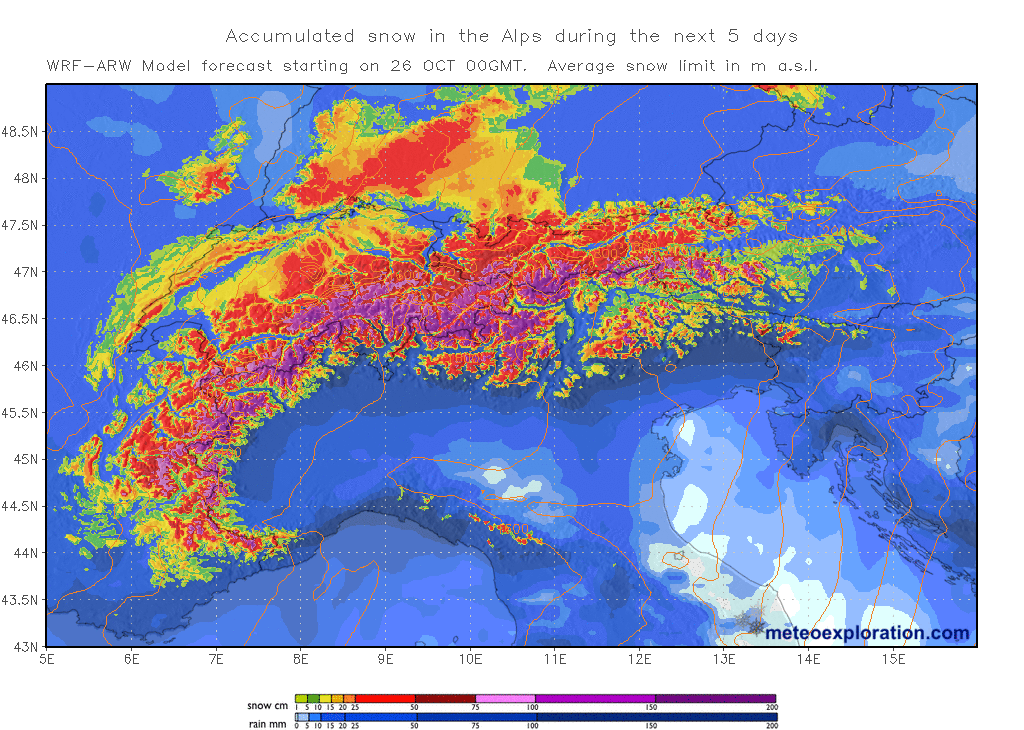 previsioni neve alpi