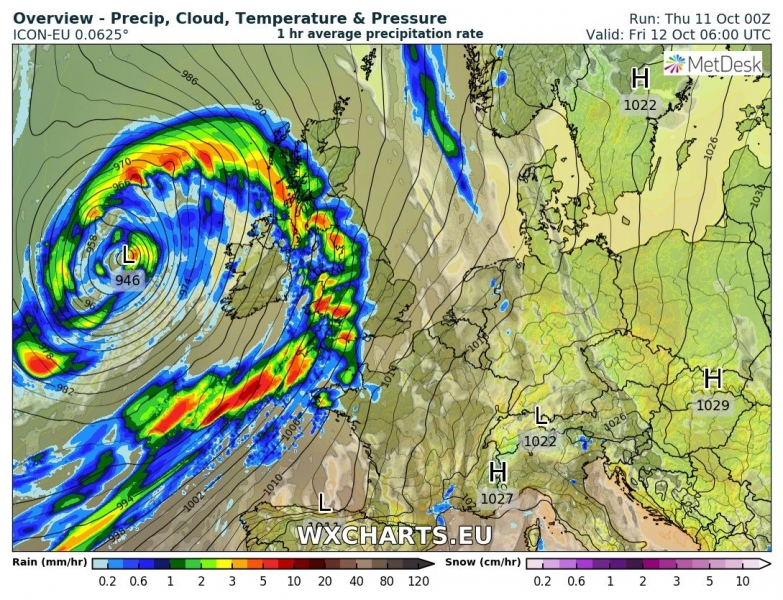 tempesta di vento callum irlanda regno unito 12 ottobre