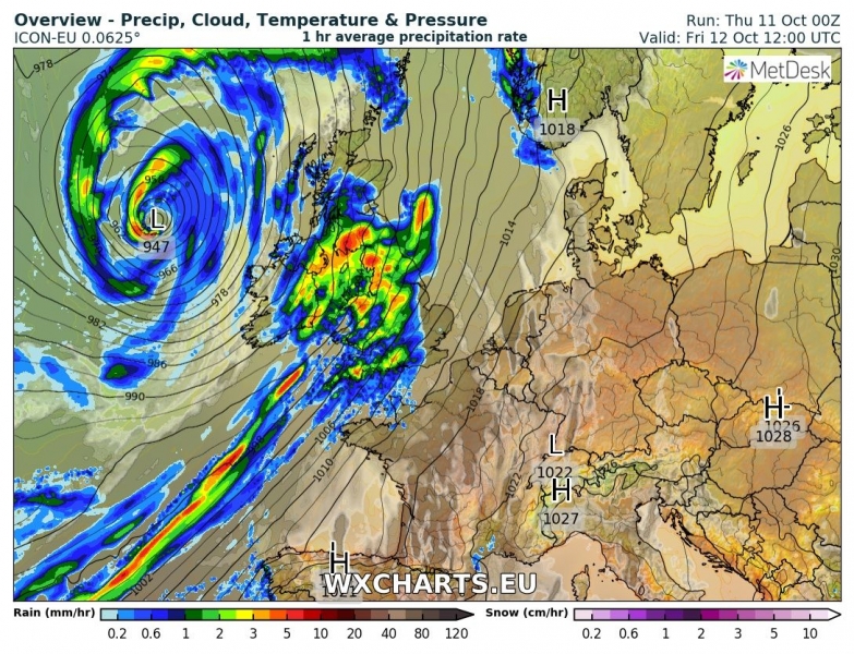 tempesta di vento callum irlanda regno unito 12 ottobre