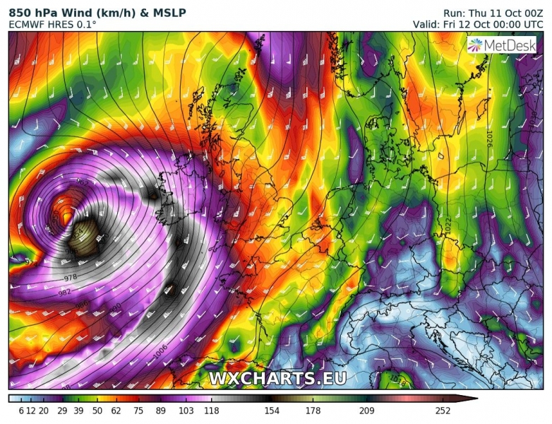 tempesta di vento callum irlanda regno unito 12 ottobre venti