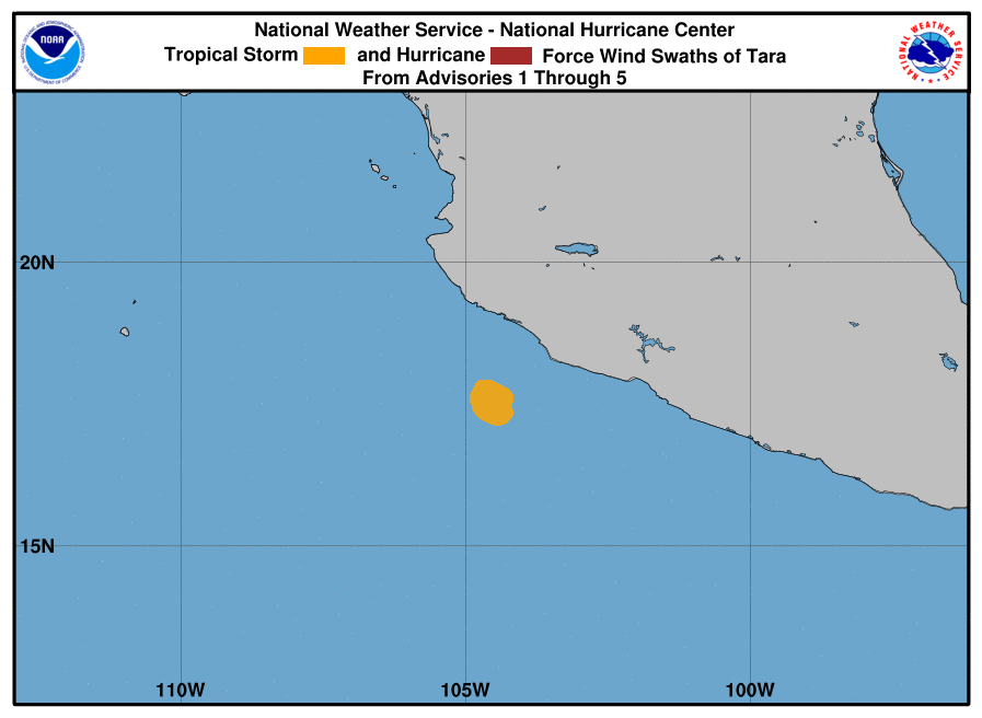 tempesta tropicale tara storia venti