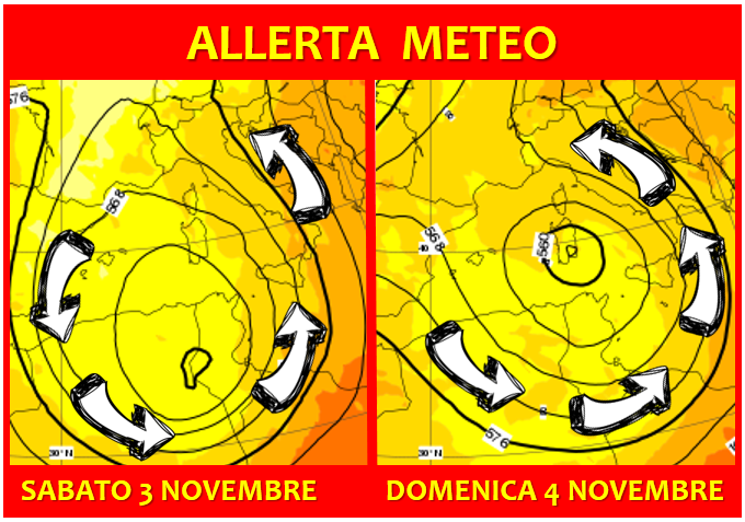 Allerta Meteo Sabato 3 Domenica 4 Novembre