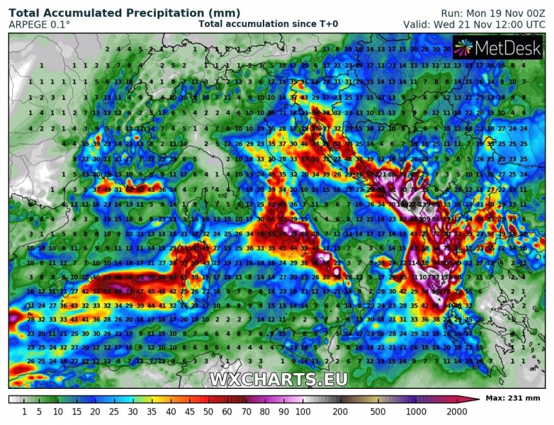 allerta meteo italia 21 novembre precipitazioni totali