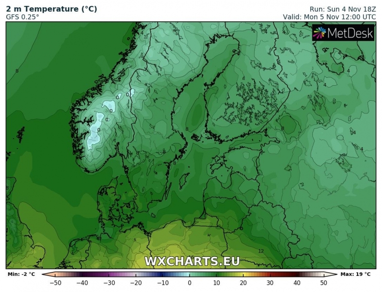 caldo noerd-est europa 5 novembre