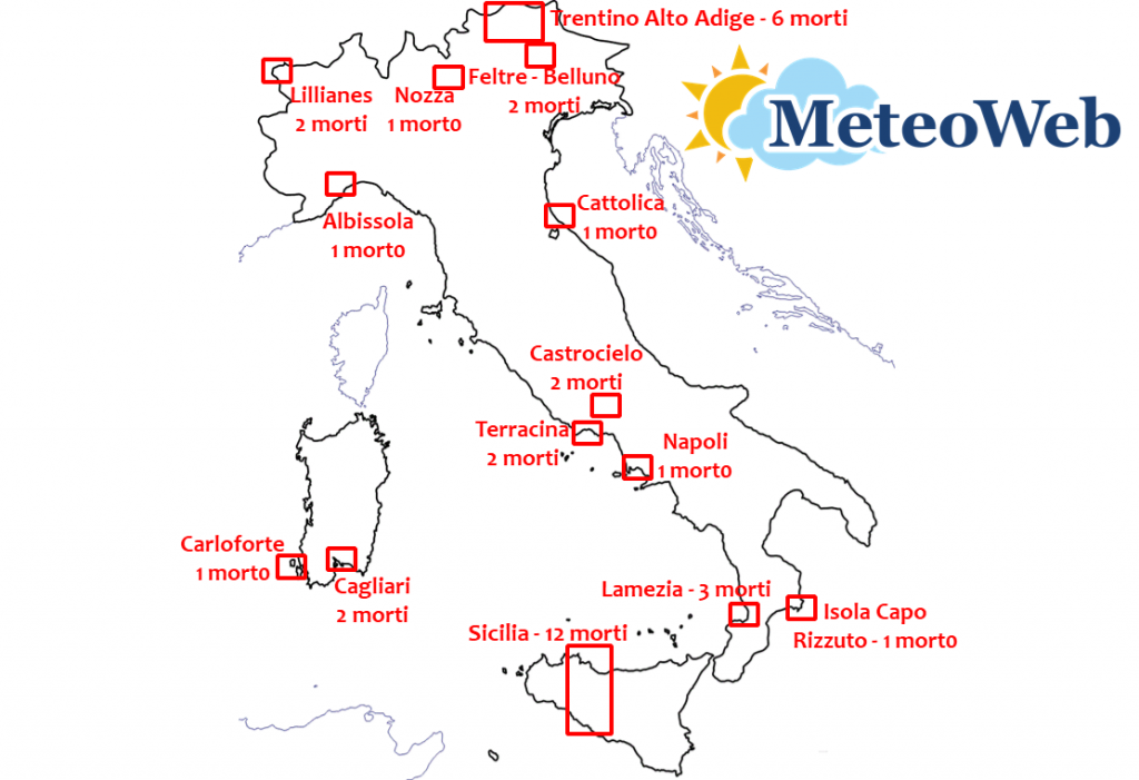 morti italia autunno 2018