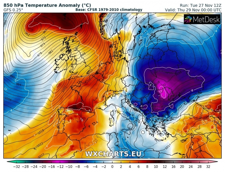 previsioni meteo freddo balcani 29 novembre