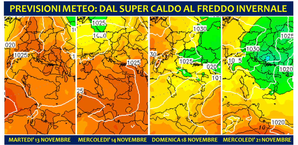 previsioni meteo novembre 2018 caldo freddo