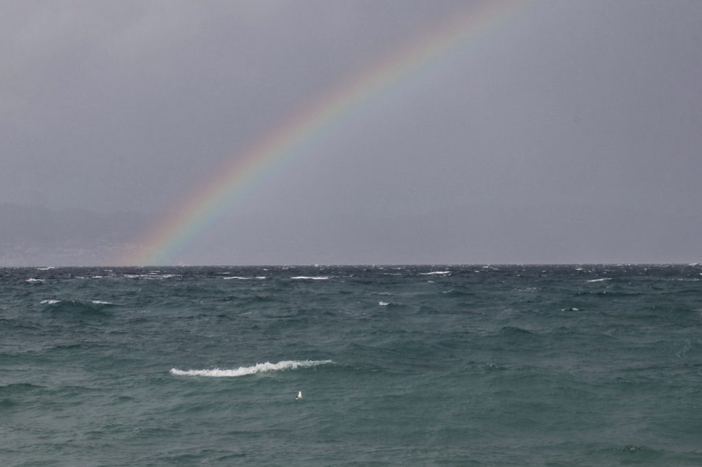 arcobaleno mareggiata maltempo Reggio Calabria