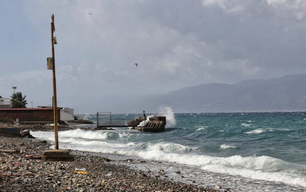 arcobaleno mareggiata maltempo Reggio Calabria