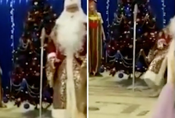 babbo natale muore davanti ai bambini russia