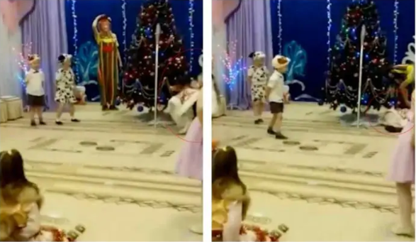 babbo natale muore davanti ai bambini russia