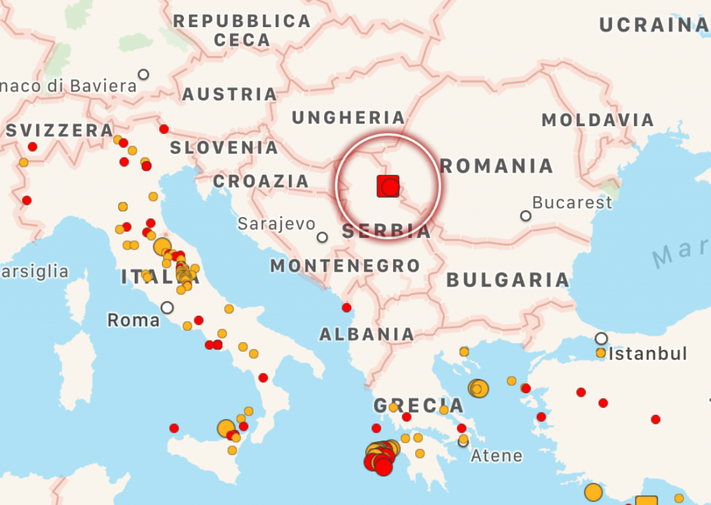 terremoto serbia oggi