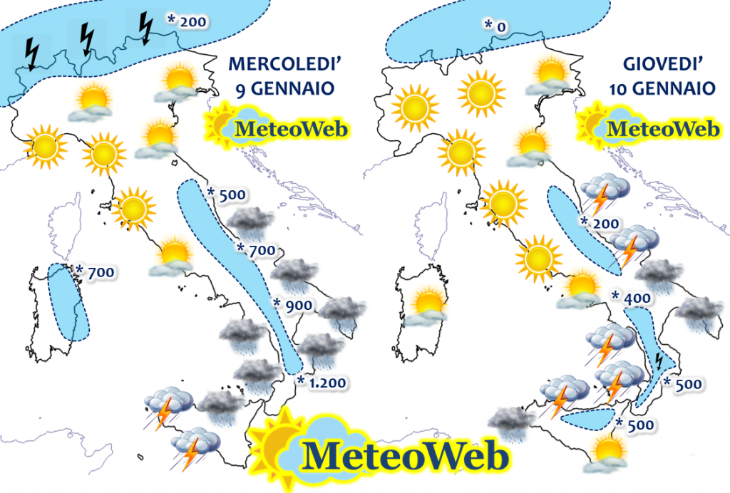 allerta meteo 9 10 gennaio 2019