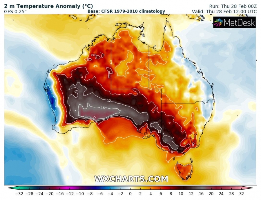 caldo australia 28 febbraio