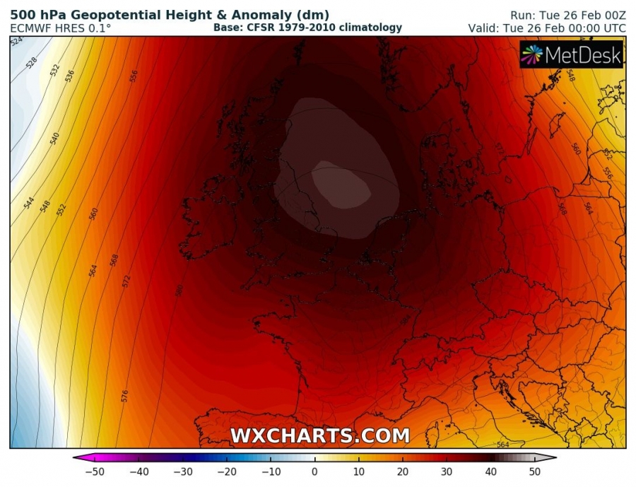 caldo regno unito 26 febbraio