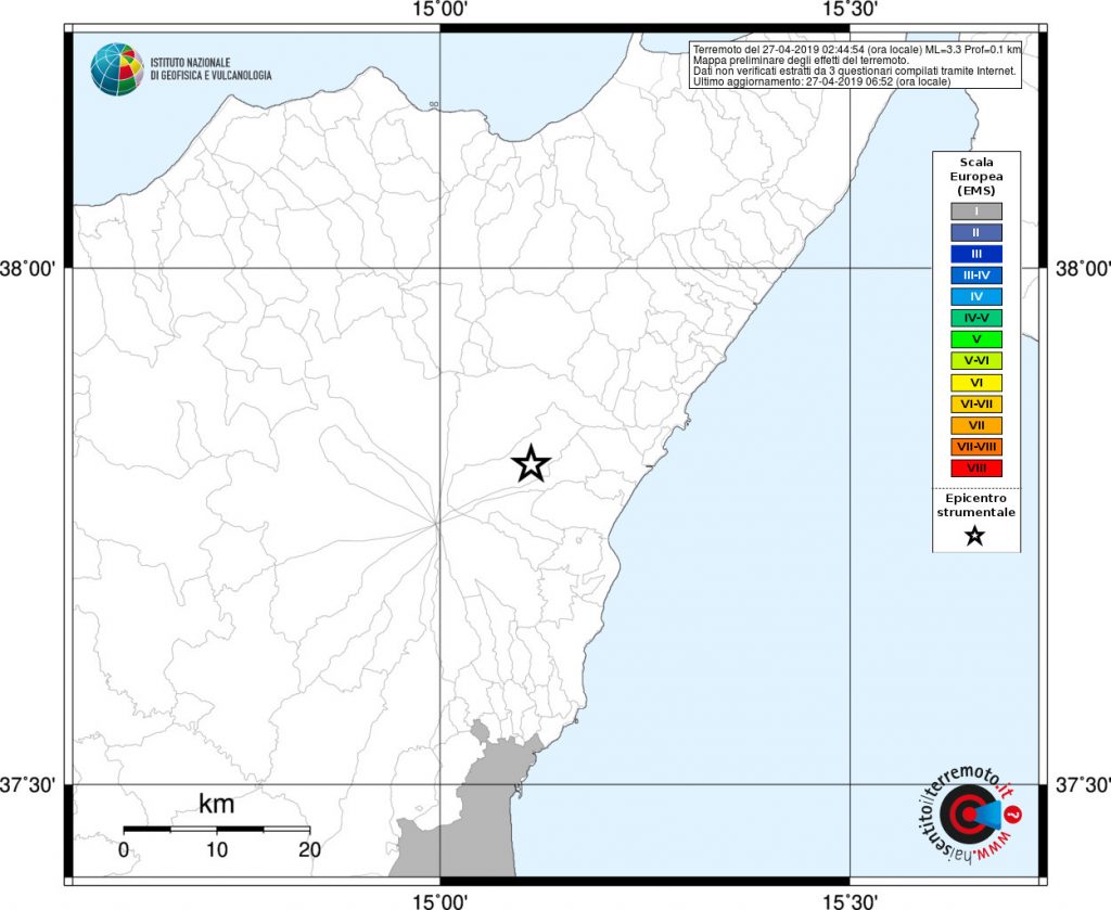 terremoto oggi catania linguaglossa