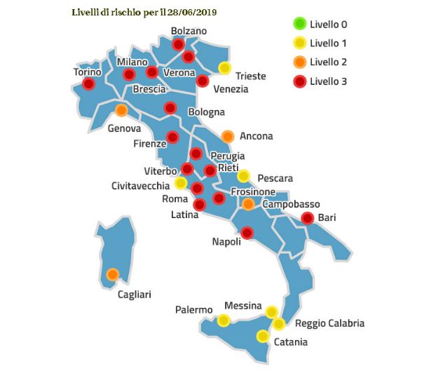 allerta caldo africano città