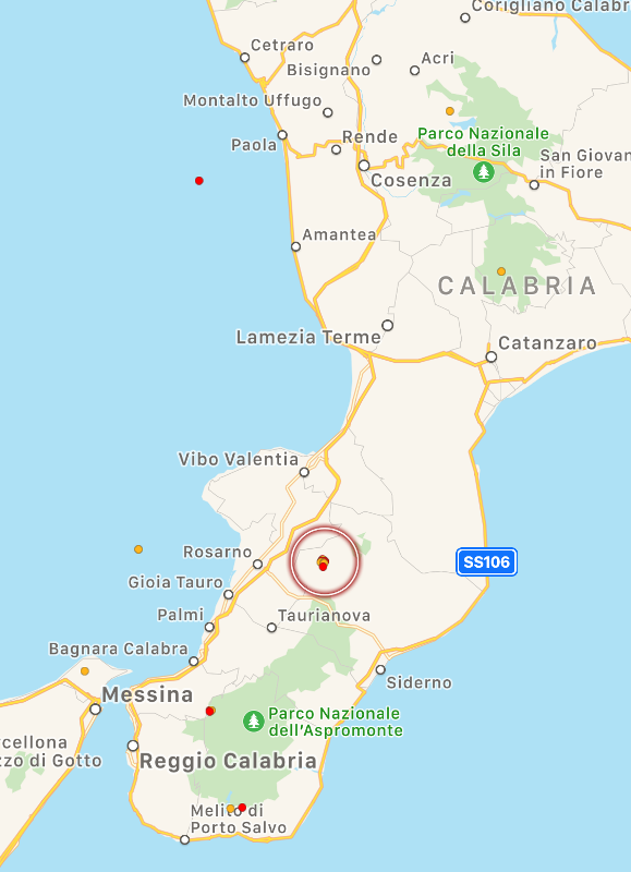 terremoto calabria oggi