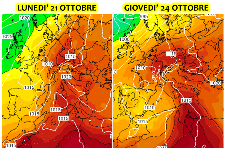 meteo ottobre 2019 italia europa caldo scirocco