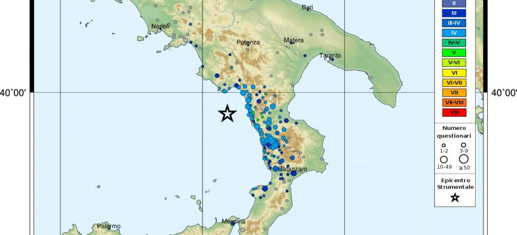 terremoto calabria 25 ottobre 2019