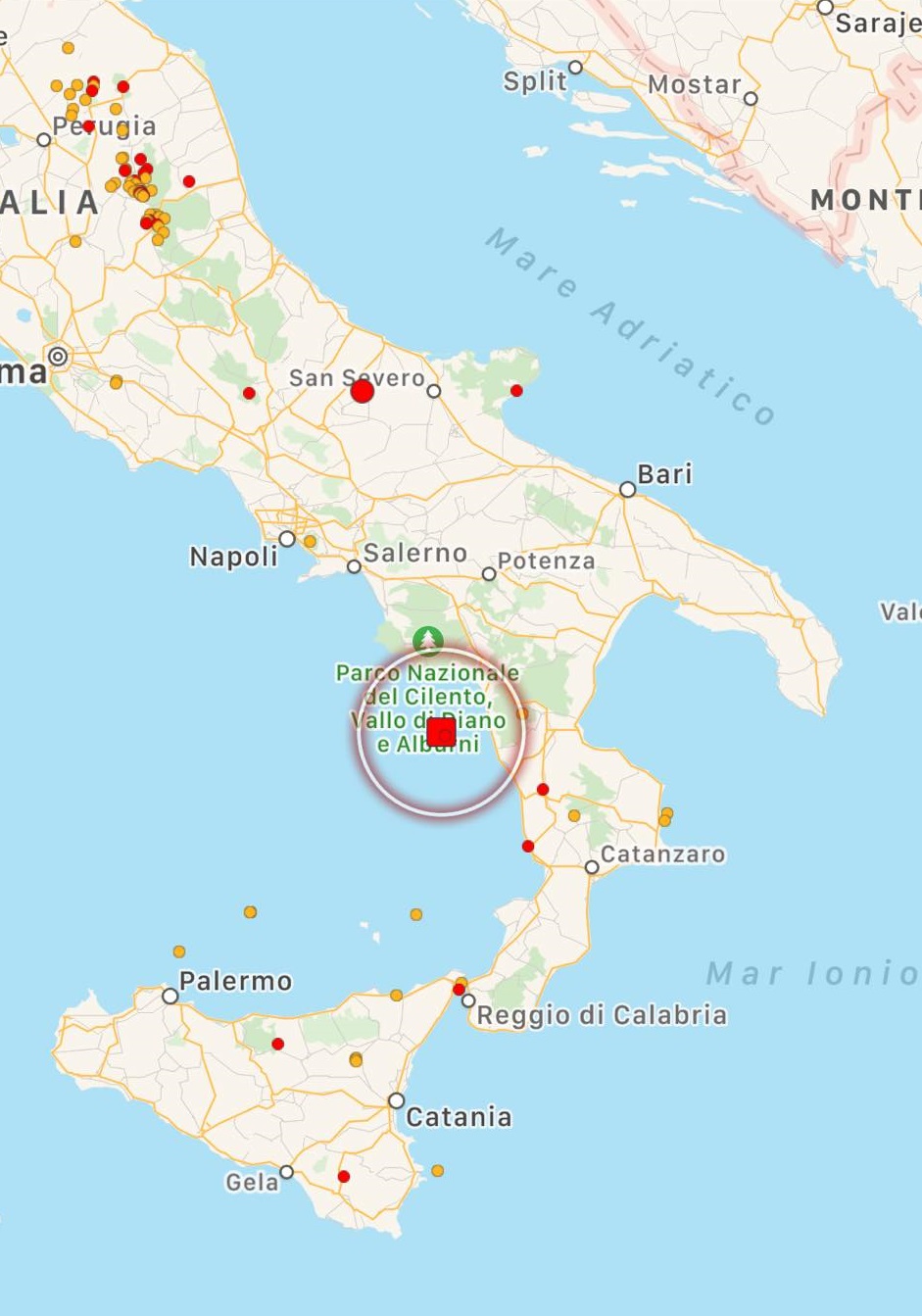 terremoto oggi calabria cosenza