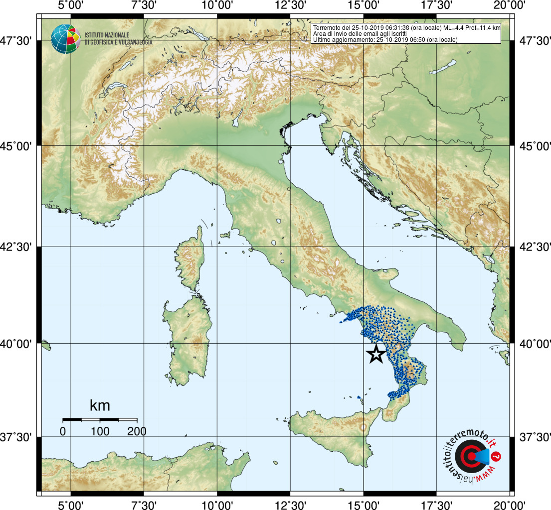 terremoto oggi calabria