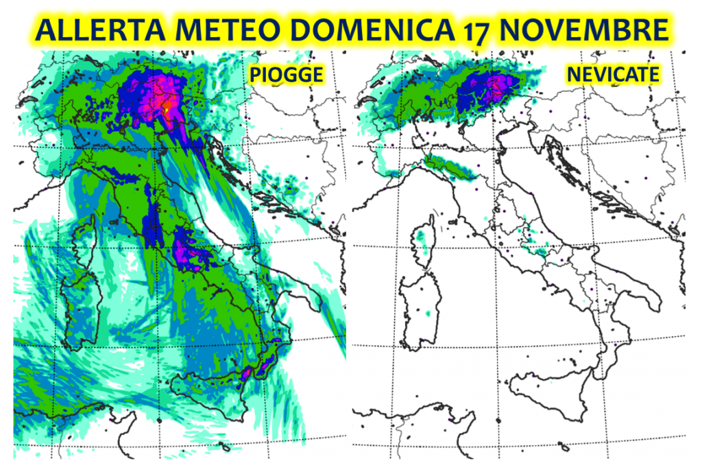 Allerta Meteo Italia Domenica 17 Novembre