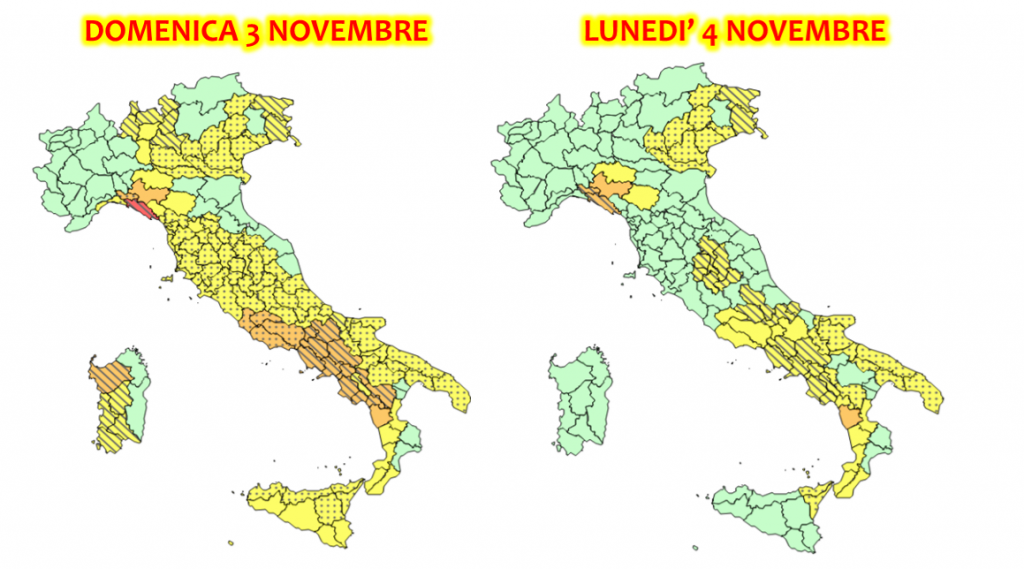 allerta meteo italia 3 4 novembre 2019