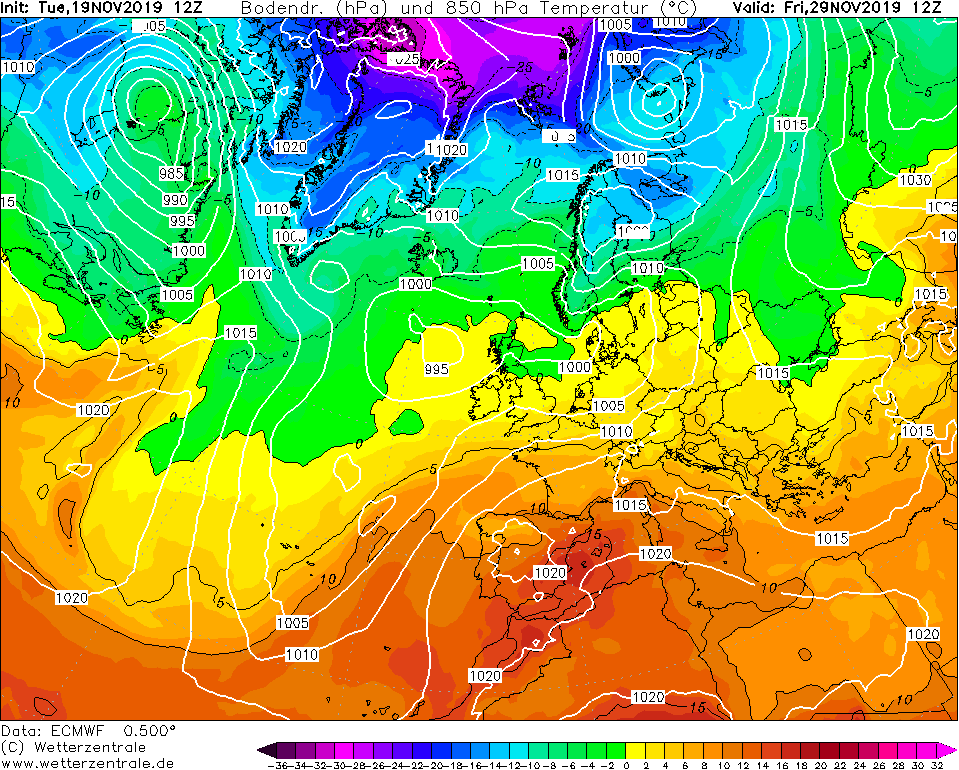 previsioni meteo venerdì 29 novembre 2019