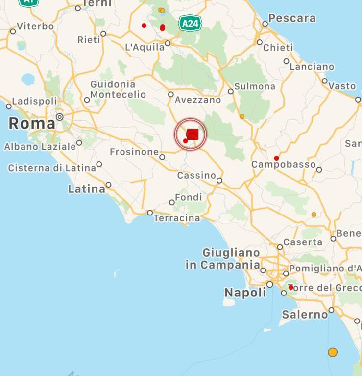 terremoto lazio abruzzo 8 novembre 2019