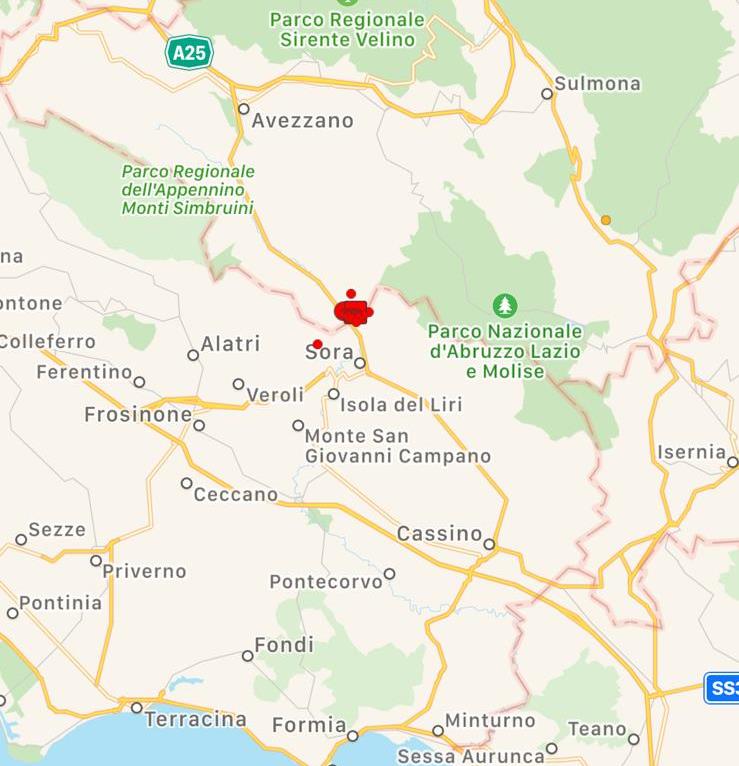 terremoto lazio abruzzo 8 novembre 2019